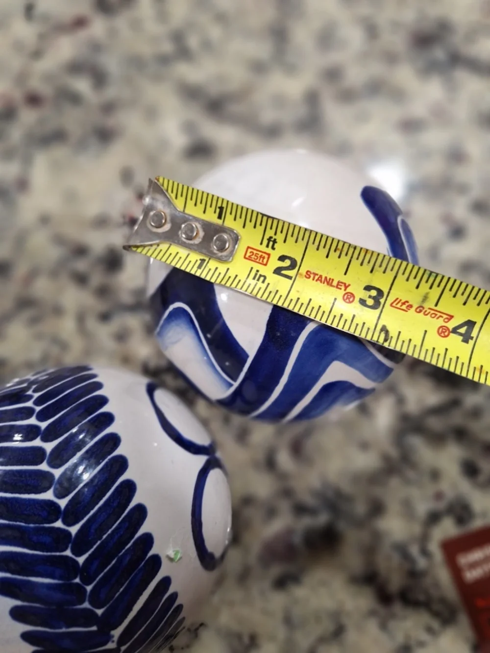Pier 1 Imports Blue And White Porcelain Balls Decor Ceramic 2 Pcs